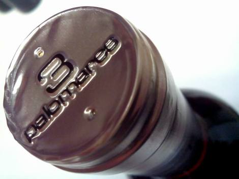 Detalle de la cápsula del vino 3 Palomares Rosado 2015.